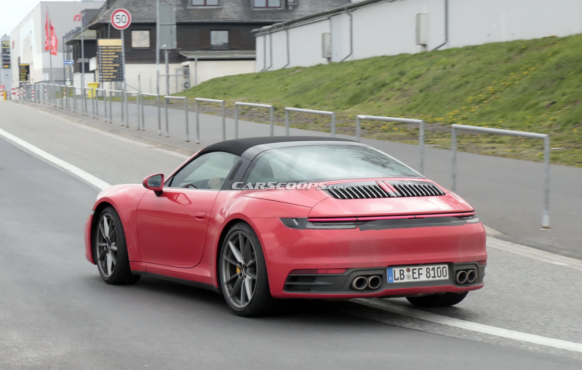 2020 Porsche 992 Targa 28 2020 Porsche 911 Targa With Removable Top Photographed Undisguised In Red Too