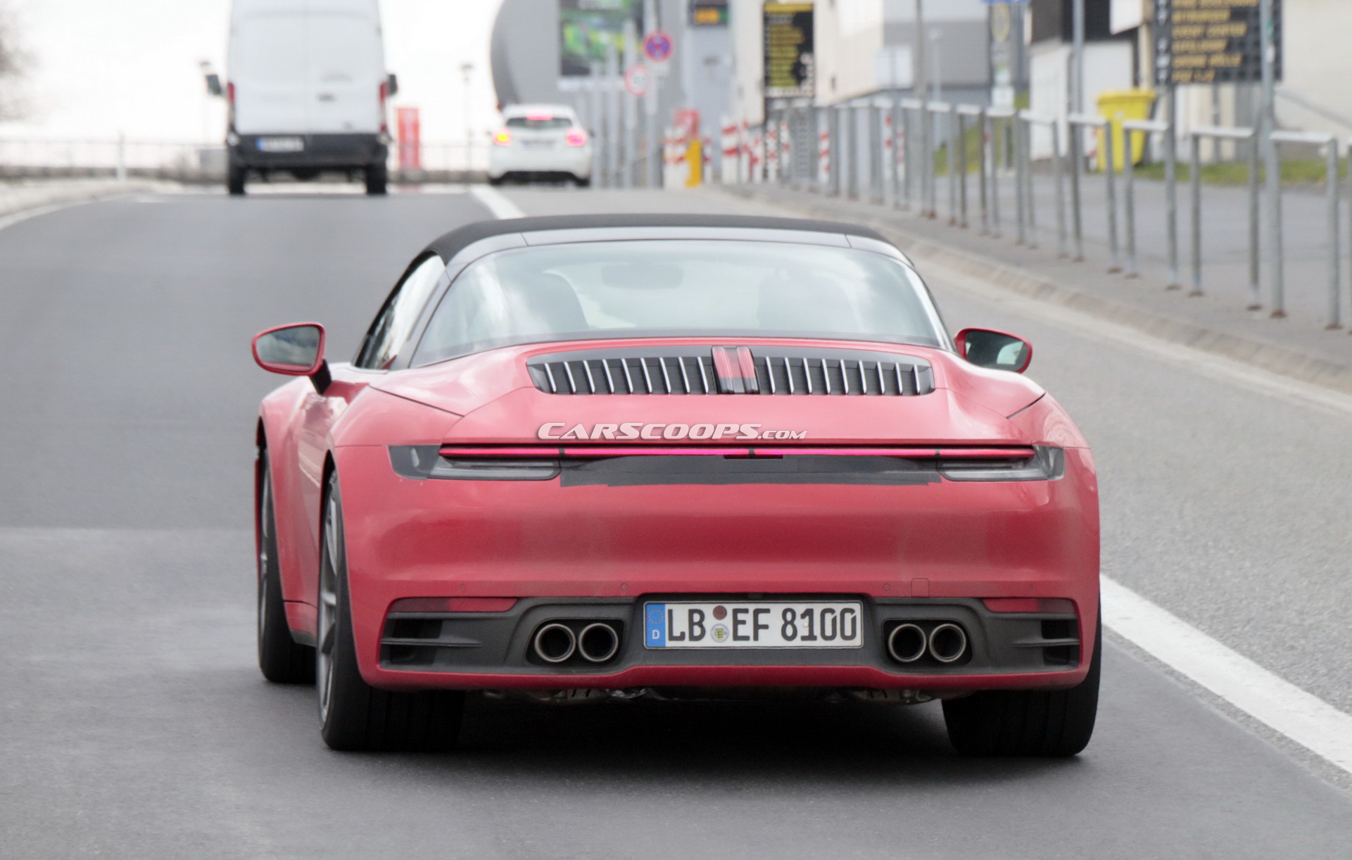 2020 Porsche 992 Targa 29 2020 Porsche 911 Targa With Removable Top Photographed Undisguised In Red Too