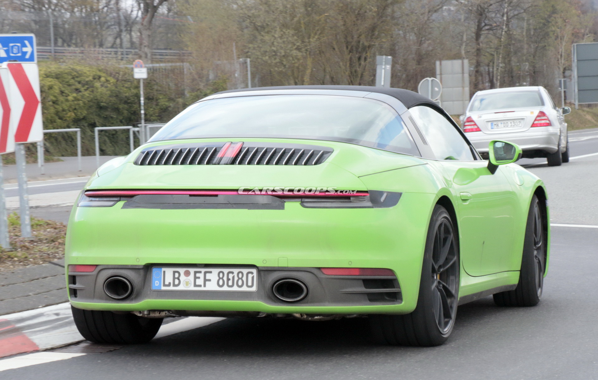 2020 Porsche 992 Targa 49 2020 Porsche 911 Targa With Removable Top Photographed Undisguised In Red Too