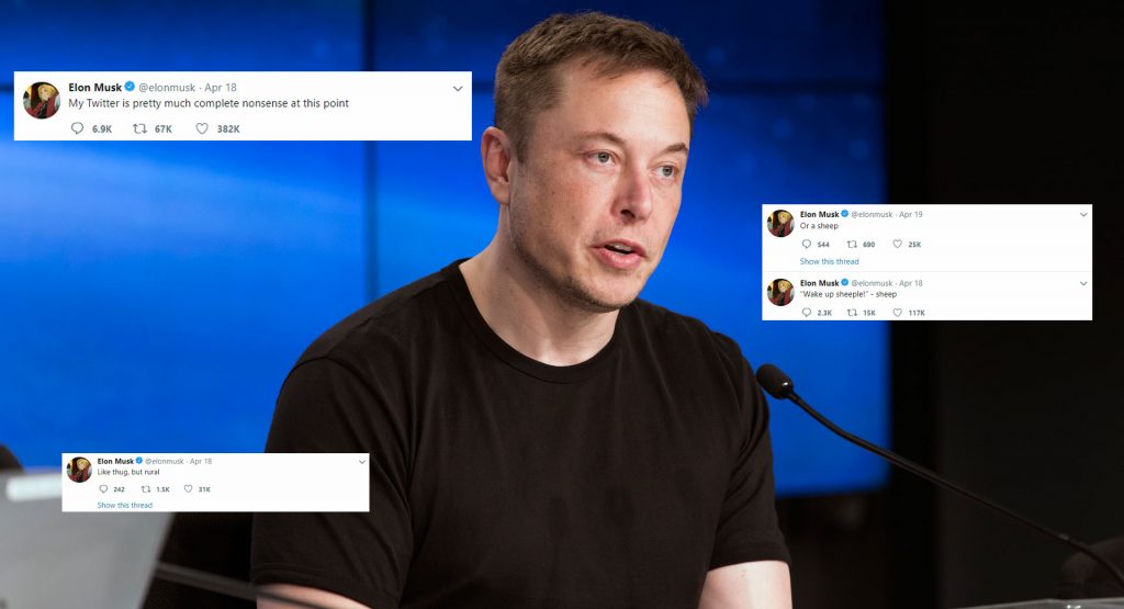 Elon Musk Says His Twitter “Is Pretty Much Complete Nonsense”