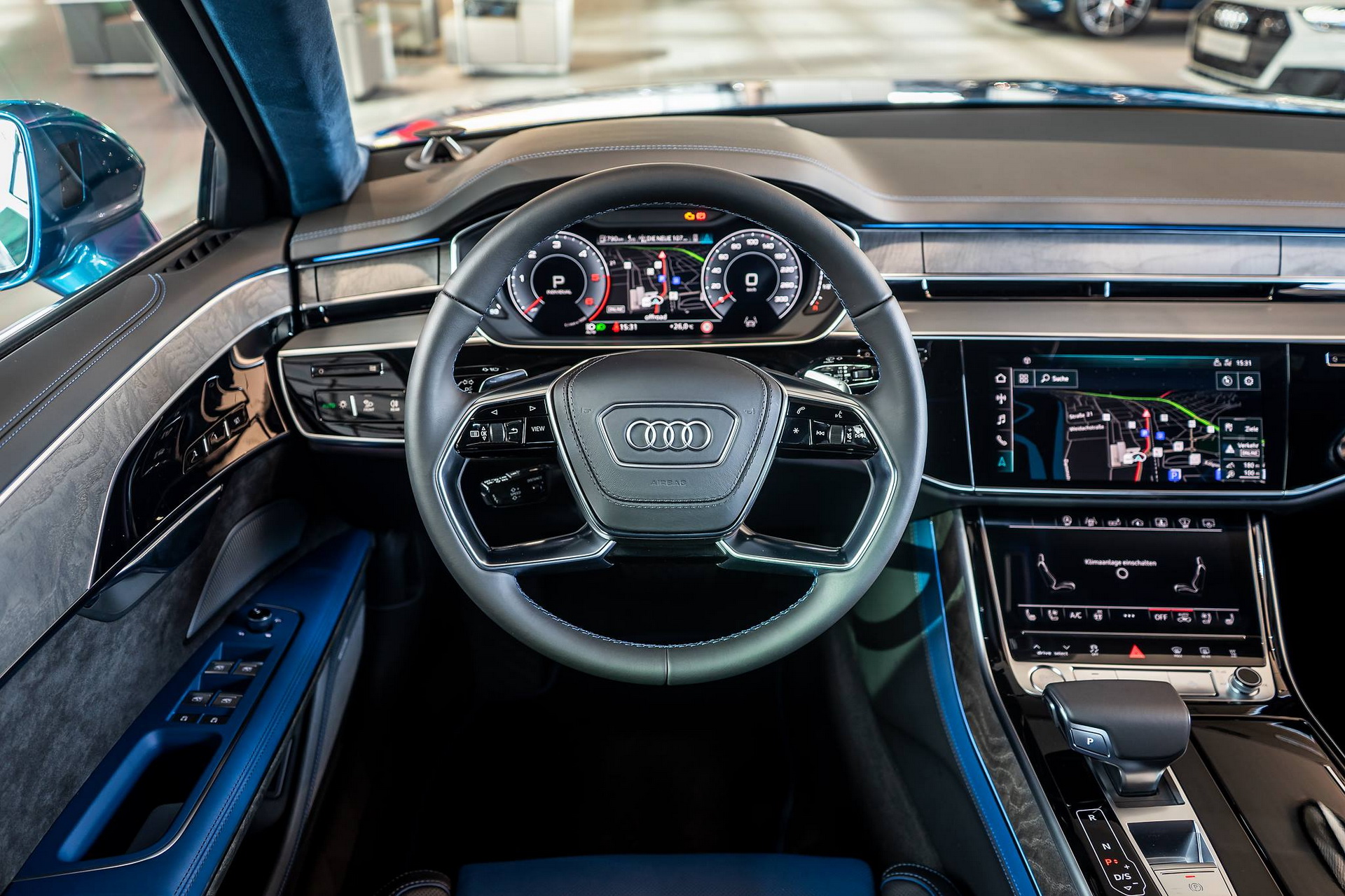 audi a8l ara blue neckarsulm 4 For €3,100, You Can Get Your New A8 With Audi Exclusive’s Ara Blue Crystal Metallic