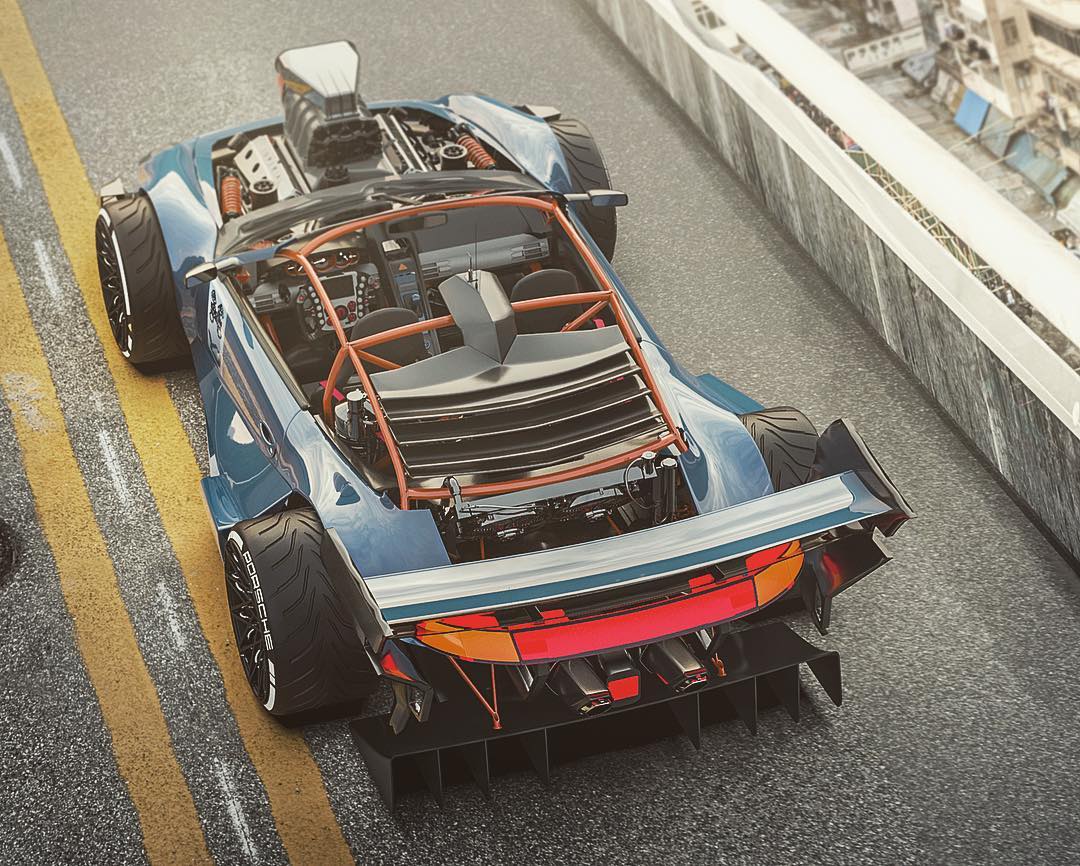 porsche 997 cabriolet hemi v8 render 6 Someone Is Building A Porsche 911 With A HEMI V8 At The Front