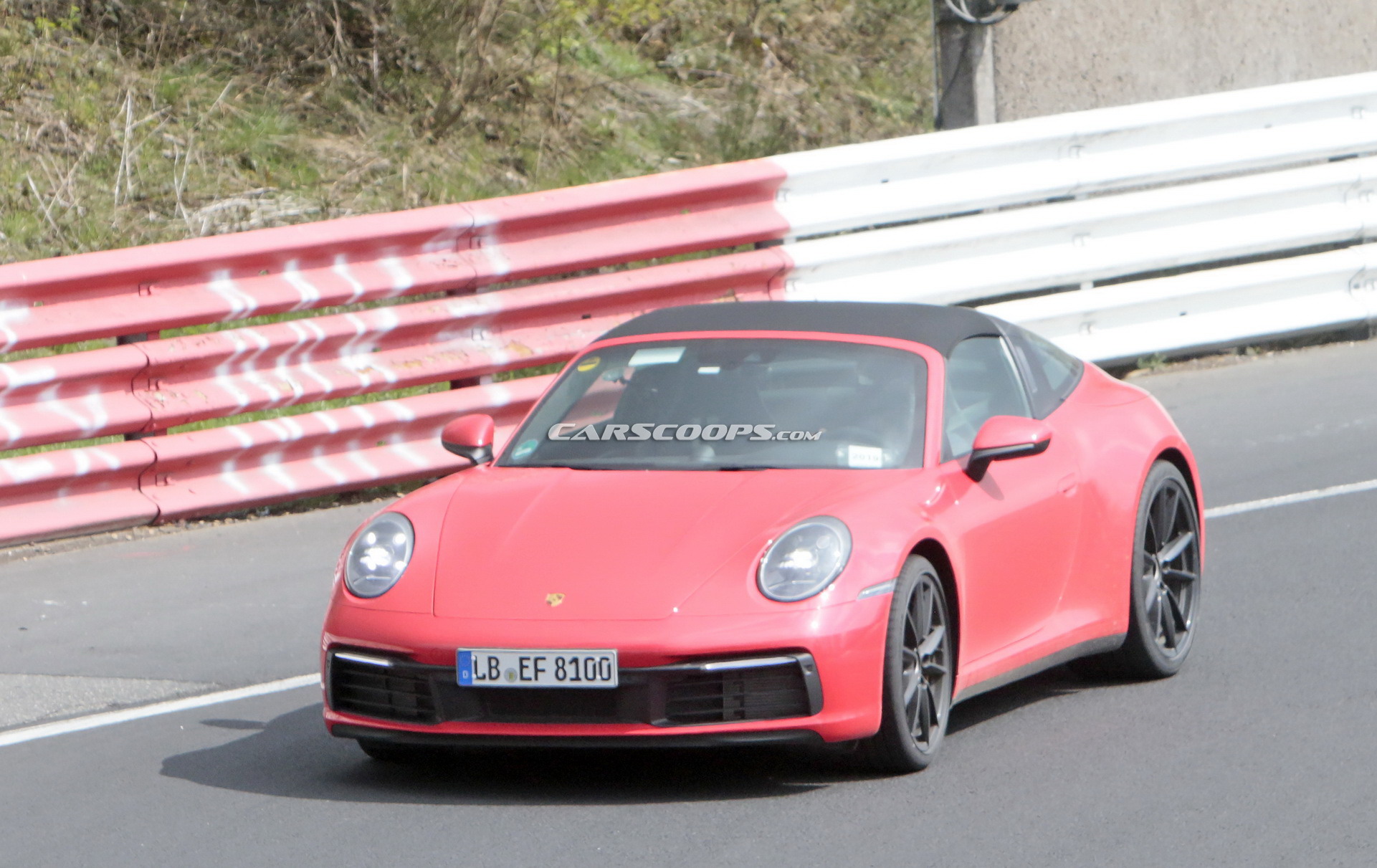 2020 Porsche 992 Targa 11 2020 Porsche 911 Targa With Removable Top Photographed Undisguised In Red Too