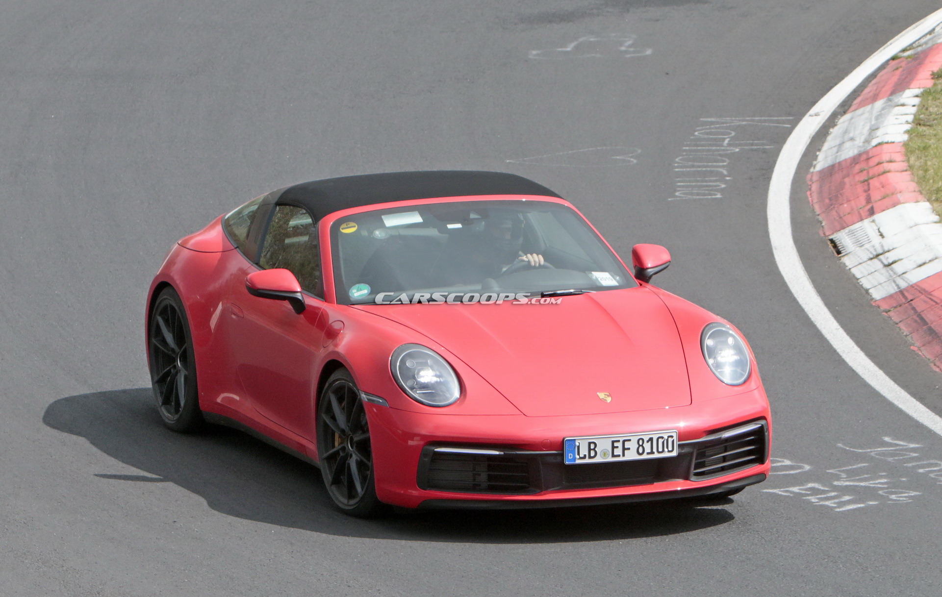 2020 Porsche 992 Targa 15 2020 Porsche 911 Targa With Removable Top Photographed Undisguised In Red Too