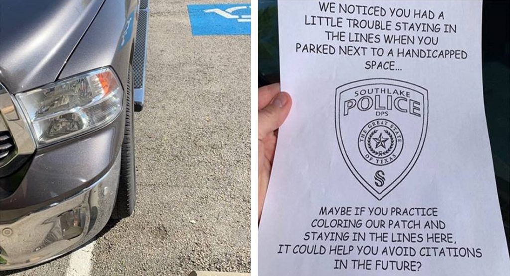  Texas Police Troll Bad Parking Job With A Lesson In Staying Between The Lines
