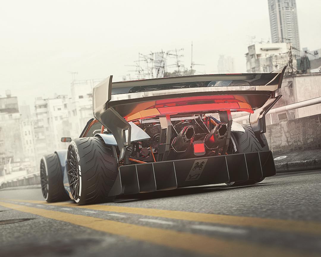 porsche 997 cabriolet hemi v8 render 7 Someone Is Building A Porsche 911 With A HEMI V8 At The Front