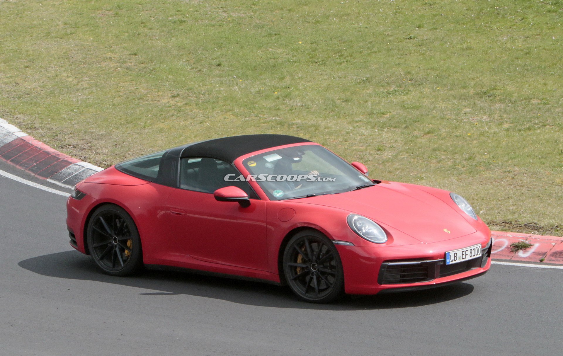 2020 Porsche 992 Targa 18 2020 Porsche 911 Targa With Removable Top Photographed Undisguised In Red Too