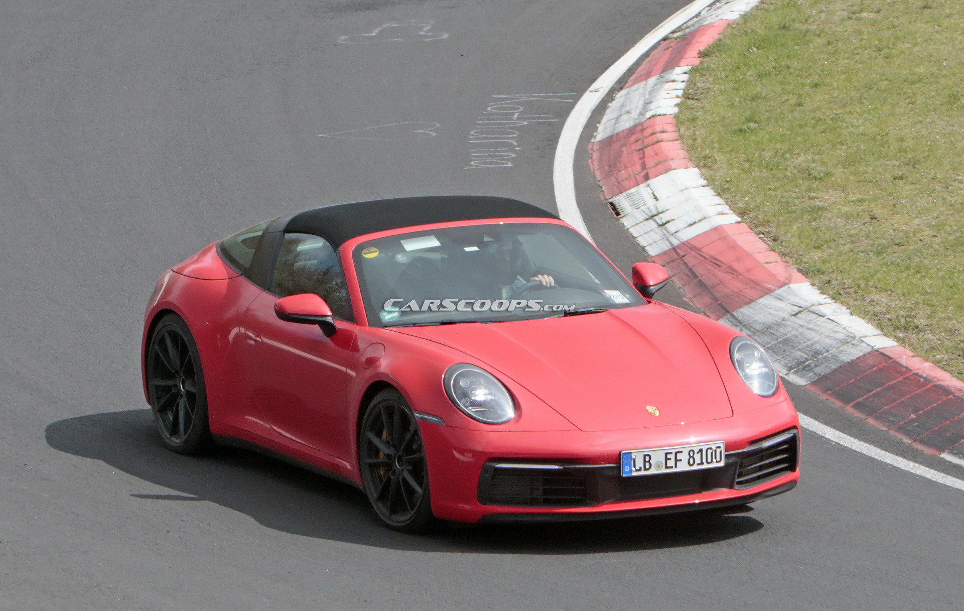 2020 Porsche 992 Targa 16 2020 Porsche 911 Targa With Removable Top Photographed Undisguised In Red Too