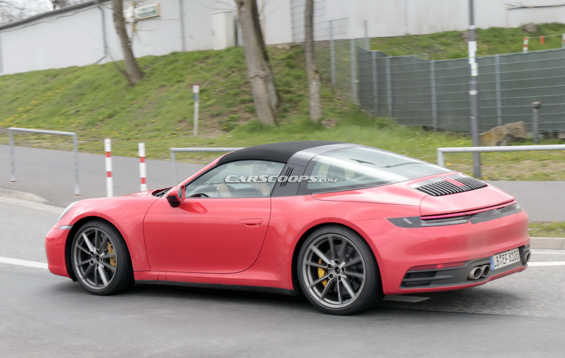2020 Porsche 992 Targa 26 2020 Porsche 911 Targa With Removable Top Photographed Undisguised In Red Too