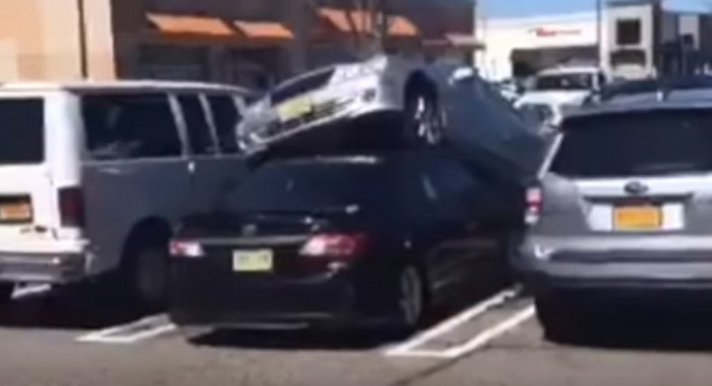 This Mercedes Driver In New Jersey Parked On Top Of A Toyota