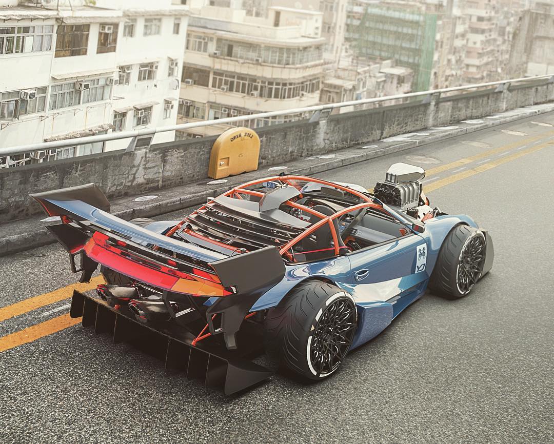 porsche 997 cabriolet hemi v8 render 2 Someone Is Building A Porsche 911 With A HEMI V8 At The Front