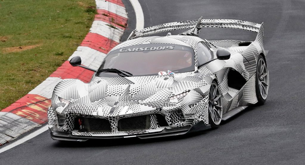  Mysterious Ferrari FXX K Evo Test Car Spied At The Nurburgring