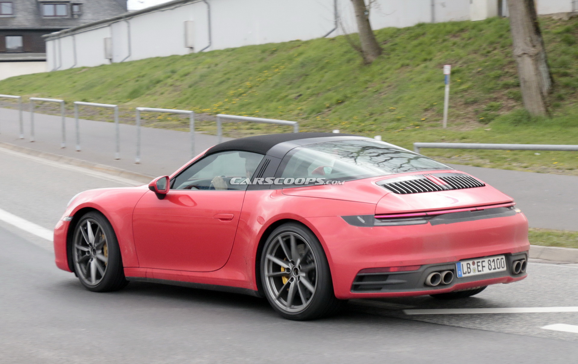 2020 Porsche 992 Targa 27 2020 Porsche 911 Targa With Removable Top Photographed Undisguised In Red Too