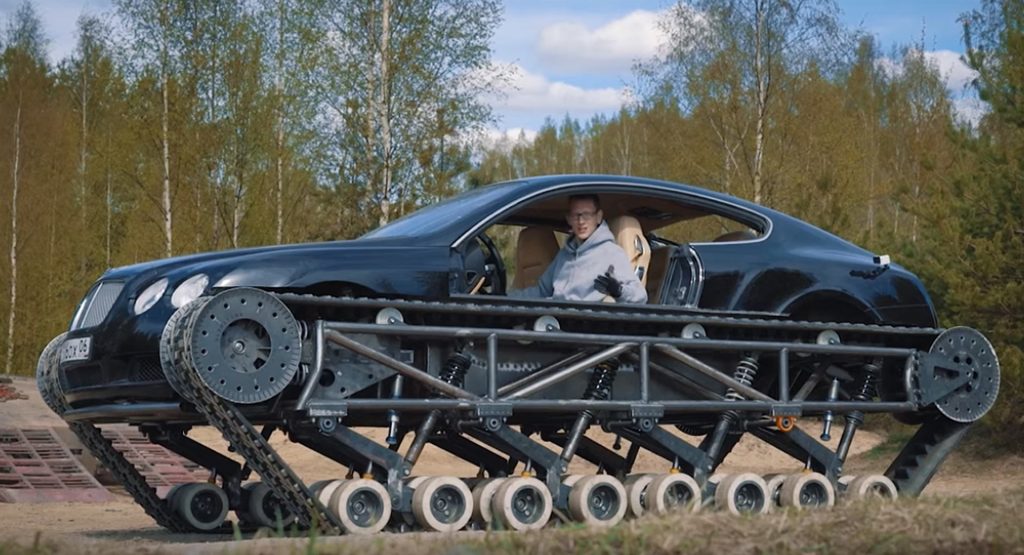  A Crazy Russian Has Put A Bentley Continental GT On Tank-Like Tracks
