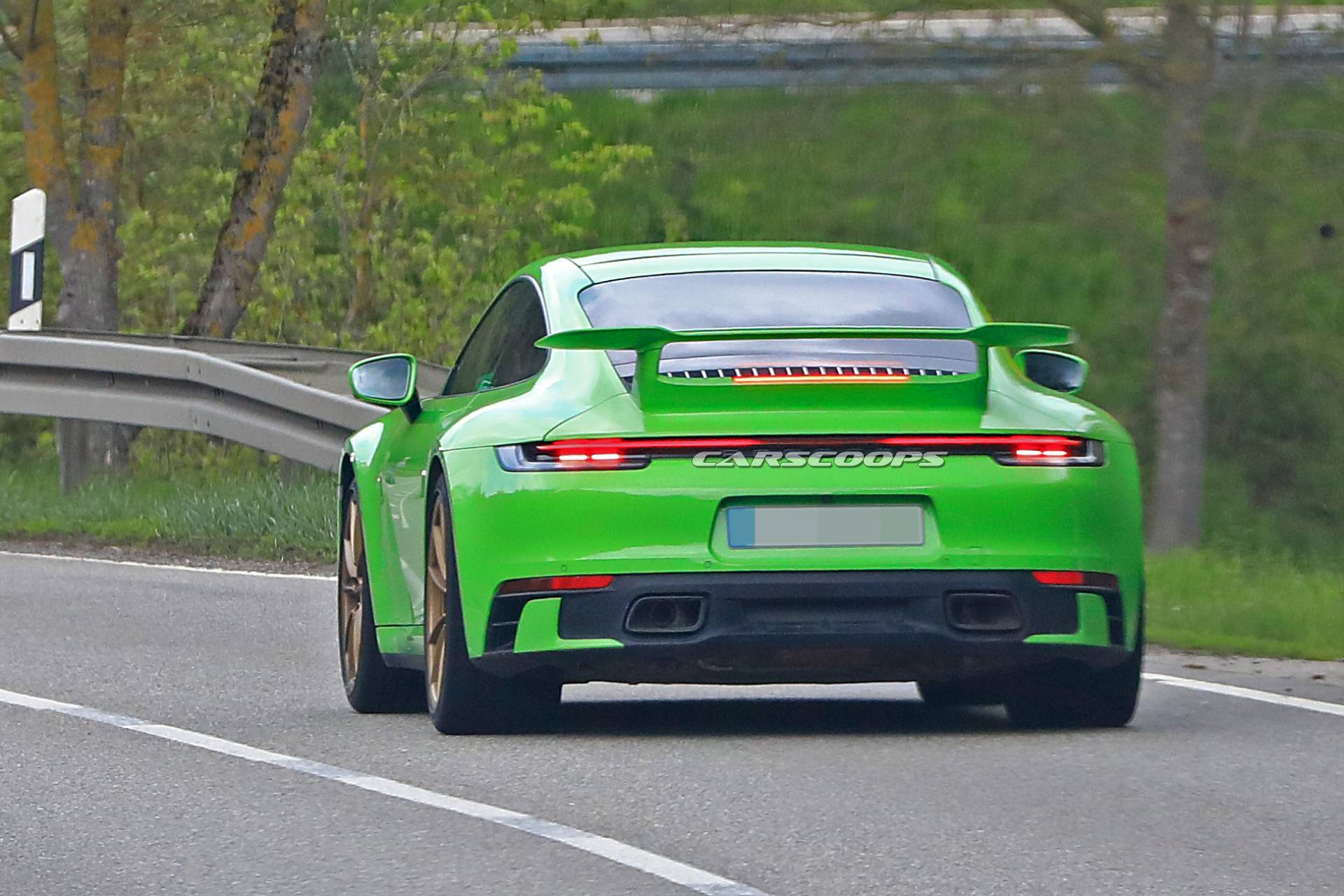 Porsche 911 992 new variant spy shots 1 Mystery Porsche 992 Prototype With Fixed Rear Wing Spied