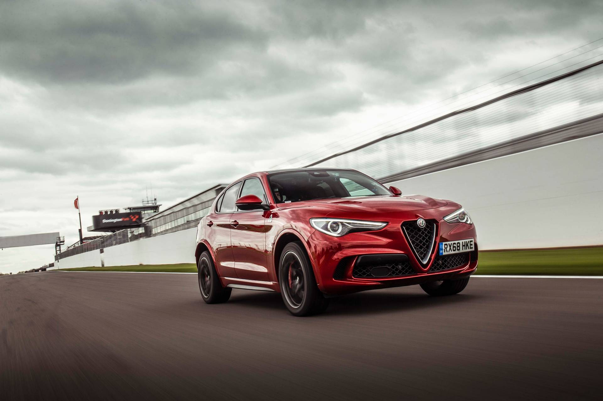 Alfa Romeo Stelvio Quadrifoglio at Donington Watch Alfa Romeo Stelvio Quadrifoglio Set Lap Records On Three Iconic UK Circuits