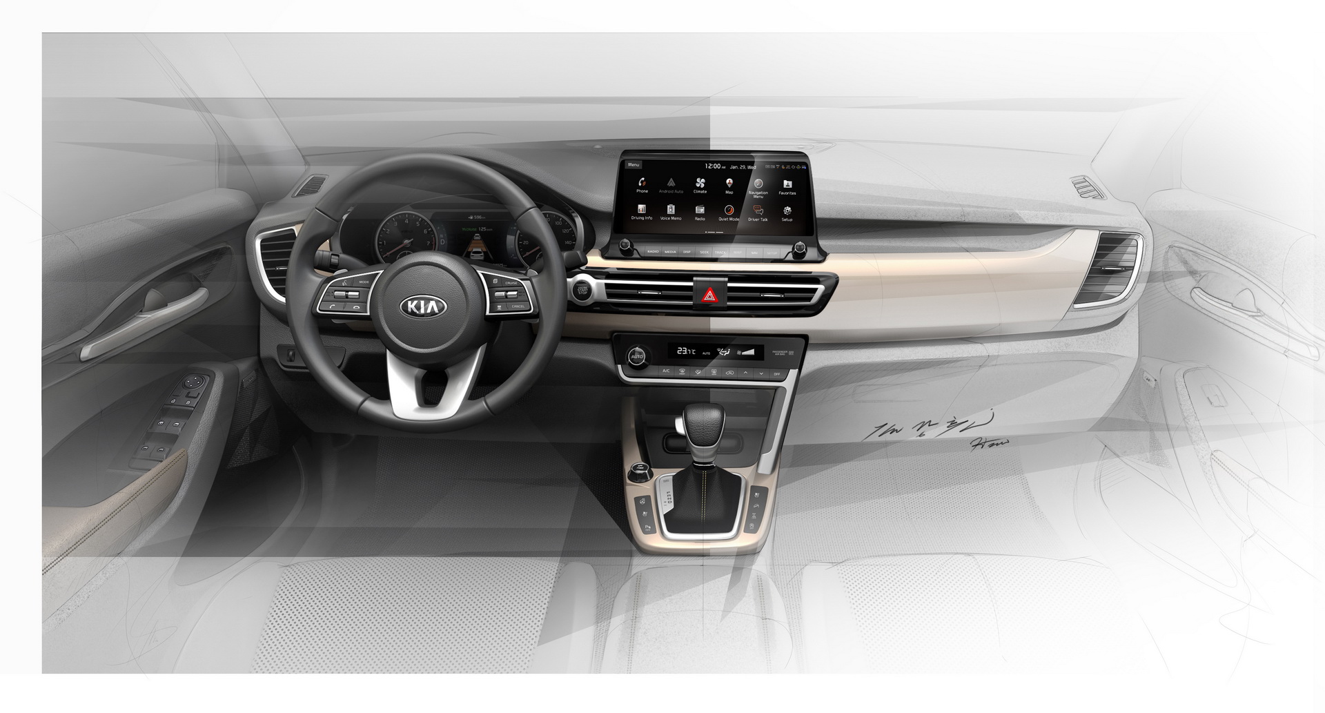 Kia’s New Small SUV Interior Surfaces In Official Sketches