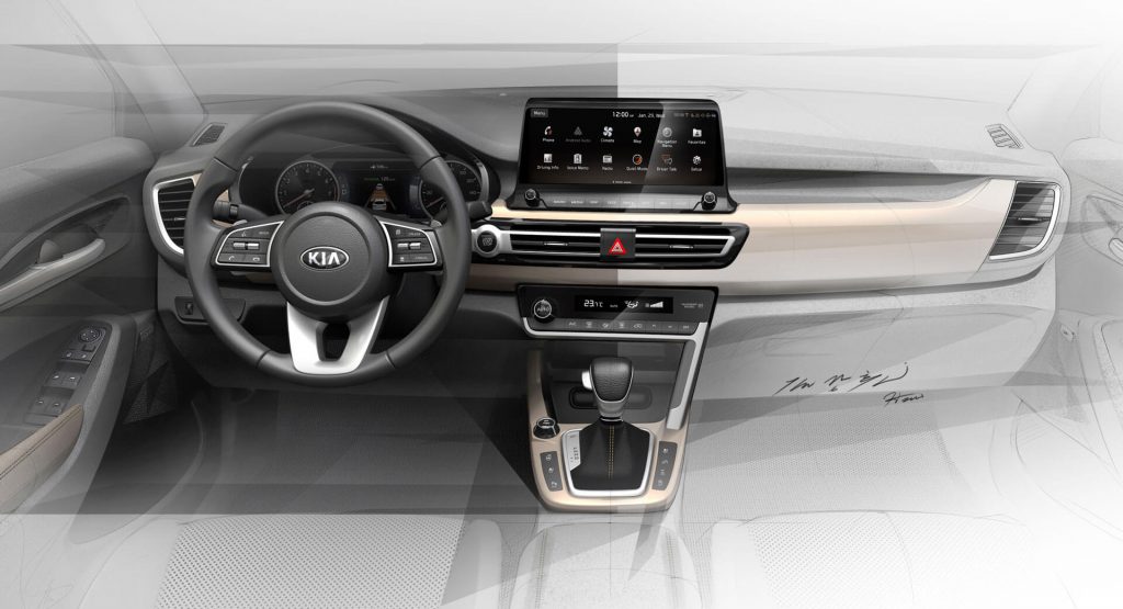  Kia’s New Small SUV Interior Surfaces In Official Sketches