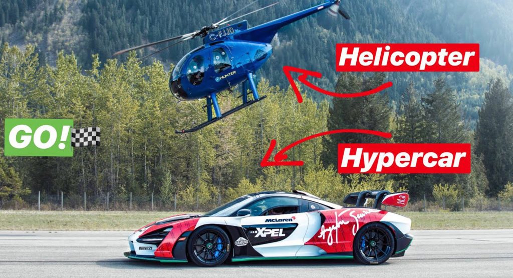  Here’s A McLaren Senna Racing A Helicopter Because Why Not?