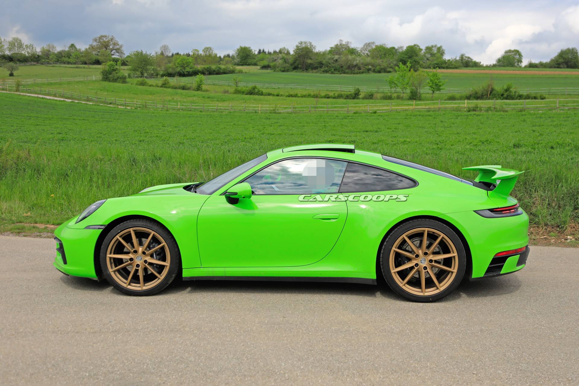 Porsche 911 992 new variant spy shots 9 Mystery Porsche 992 Prototype With Fixed Rear Wing Spied