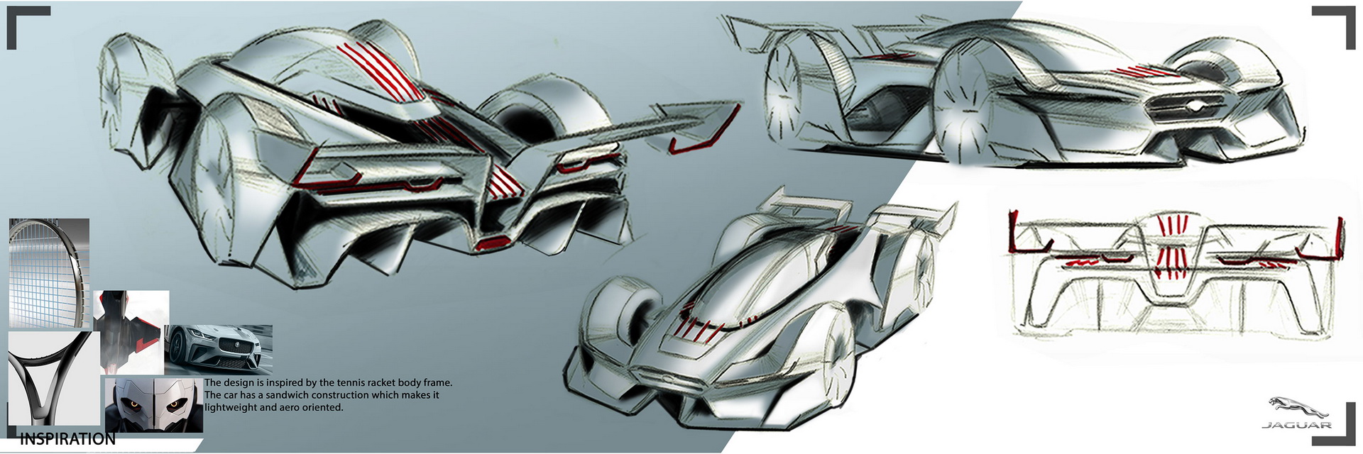 jaguar gt vision cx55 render 1 Jaguar C-X55 Concept Is Inspired By The Frame Of A Tennis Racket