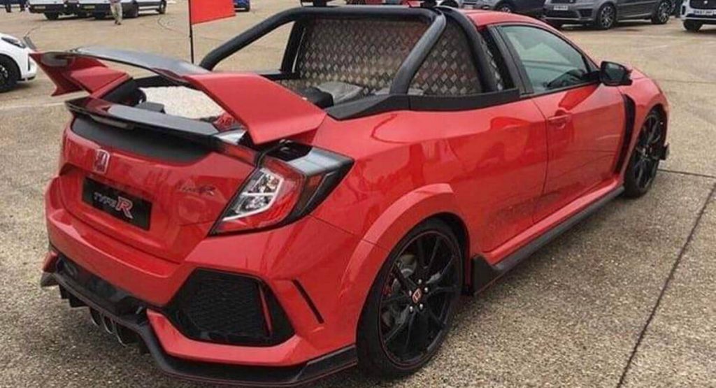 Honda Civic Type R Project P Pickup Truck Spotted At Parking Lot Carscoops