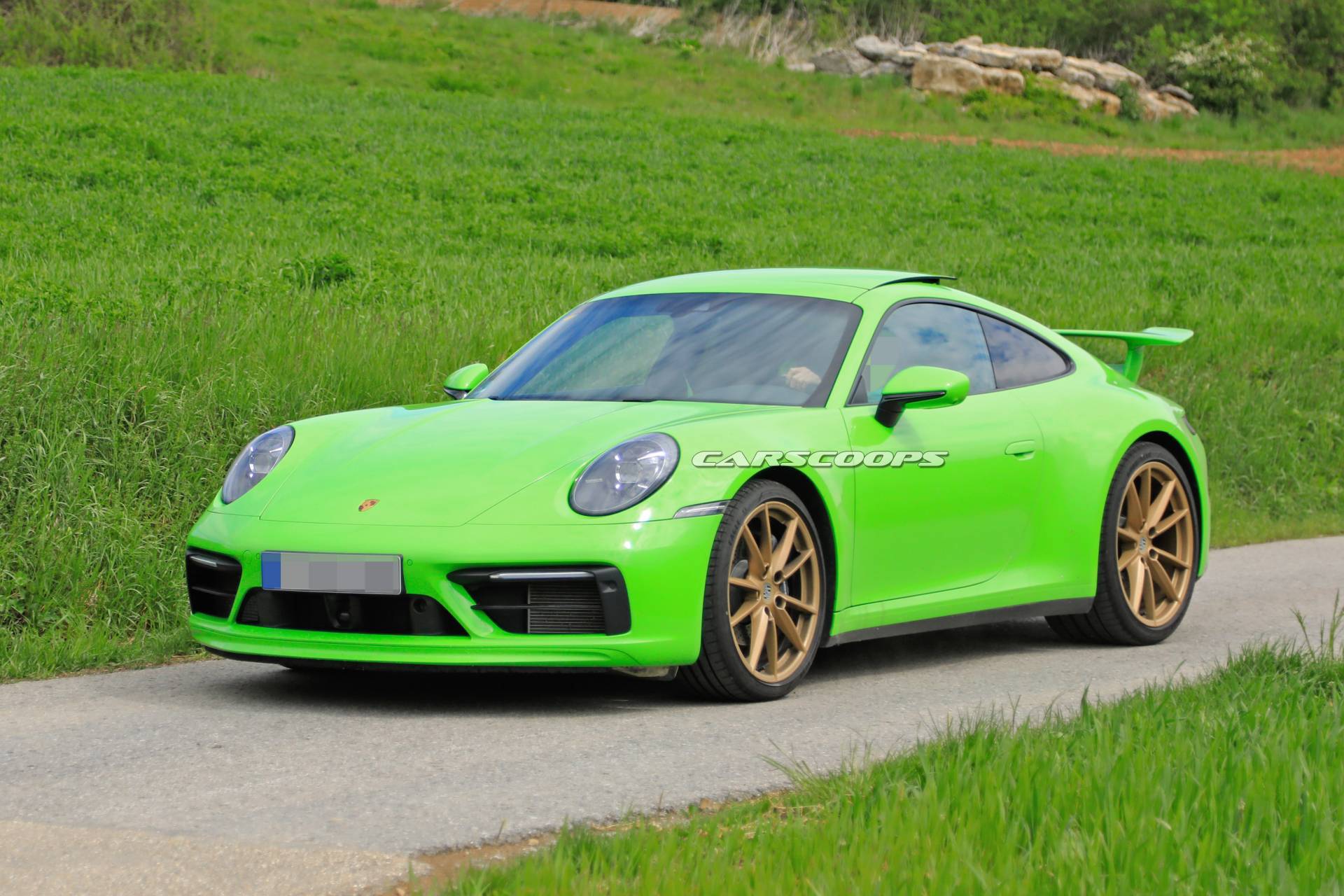Porsche 911 992 new variant spy shots 6 Mystery Porsche 992 Prototype With Fixed Rear Wing Spied