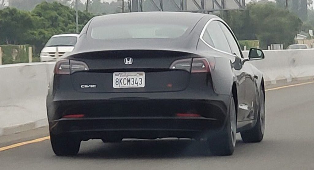  Tesla Model 3 Owner Puts Honda Civic Si Badges On Electric Sedan