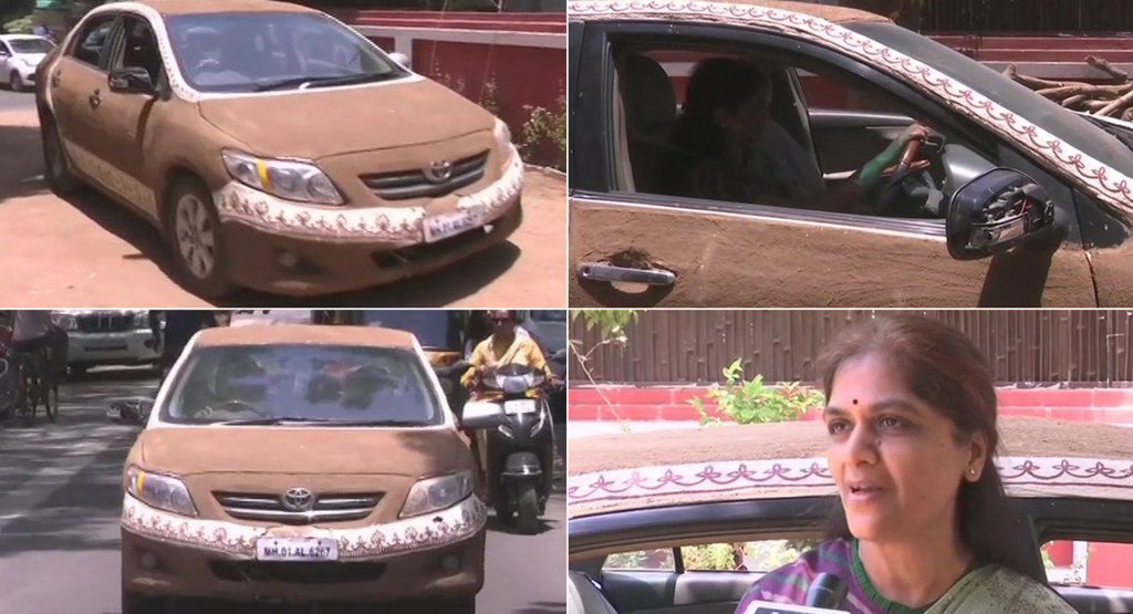  Indian Woman Coats Her Corolla In Cow Poop To Keep It Cool