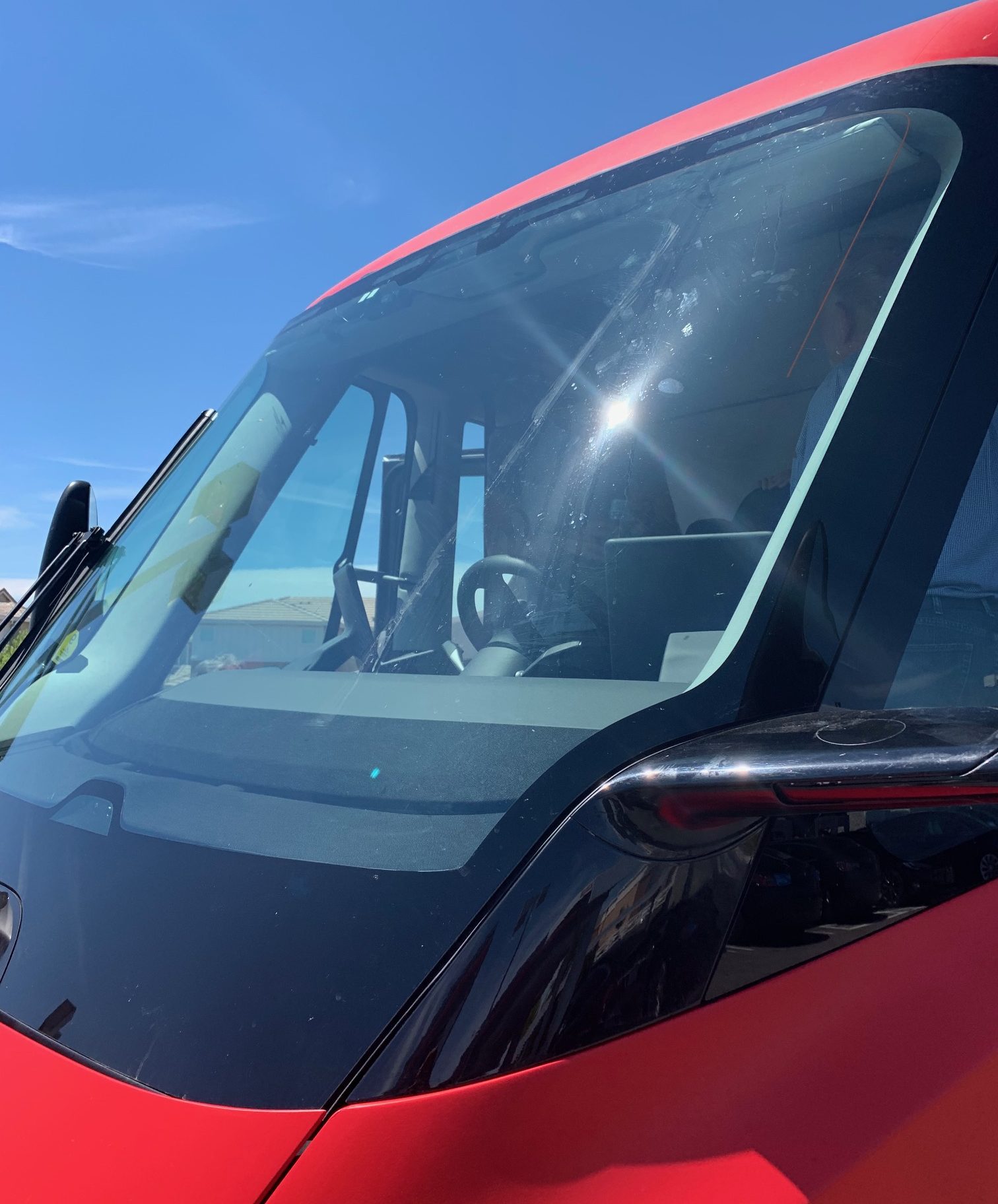 Red Tesla Semi Spotted In California, Check Out Its Tiny Frunk!