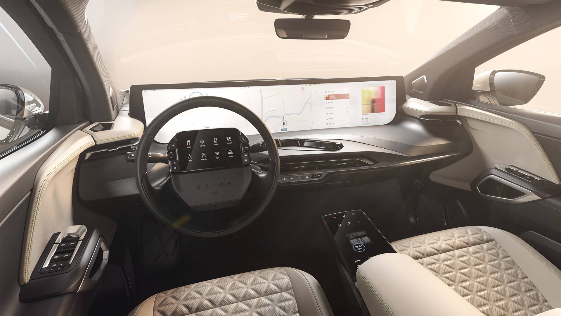 Byton M-Byte Electric SUV Shows Its High-Tech Cockpit In Greater Detail