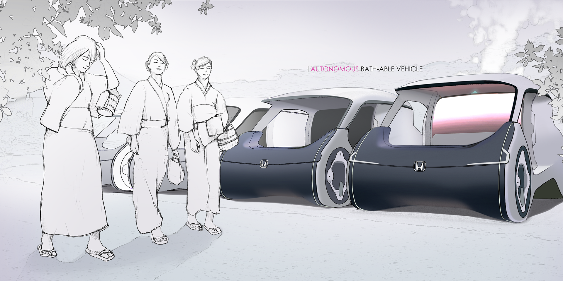 Honda City Car Lets You Take A Hot Bath And Relax While Being Driven Around