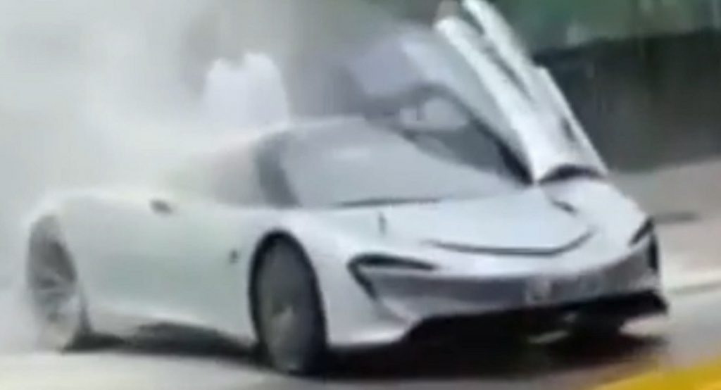  McLaren Speedtail Prototype Starts Smoking After Apparent Electrical Issue