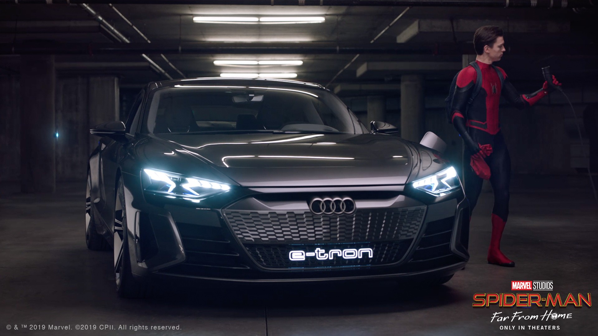 Spiderman Goes Electric, Takes A Spin In The Audi E-tron GT