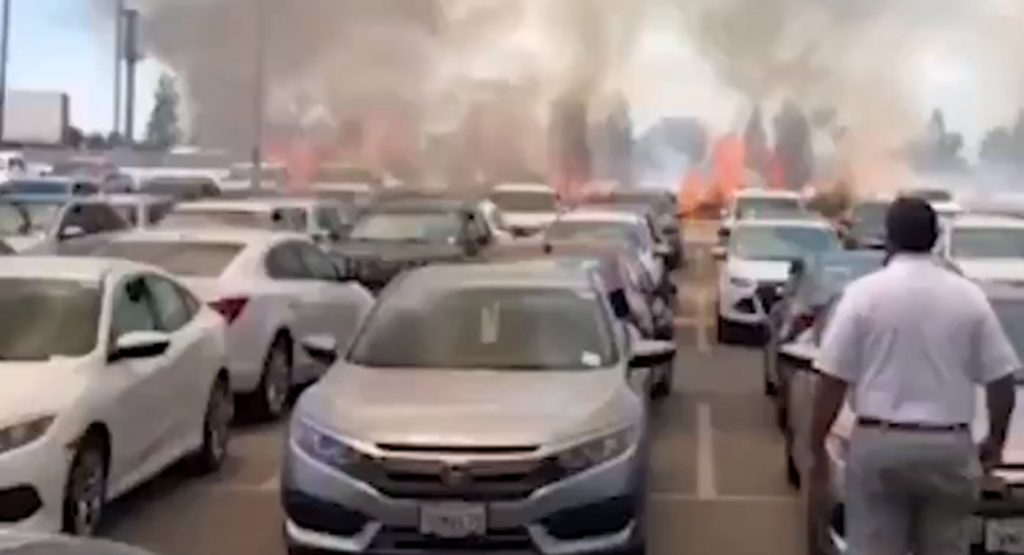  26 Cars Destroyed After Californian Grass Fire Spreads To CarMax Lot