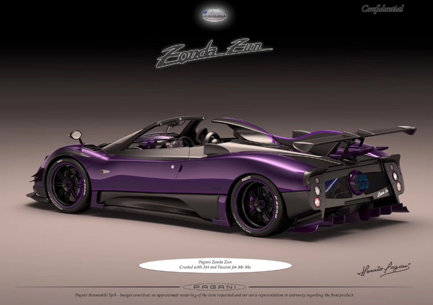 Pagani’s Latest Bespoke Zonda Is A Purple Roadster Named ‘Zun’