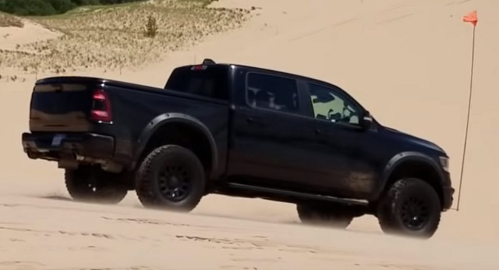  Supercharged Ram Rebel TRX Prototypes Spotted Being Benchmarked Against The Ford F-150 Raptor