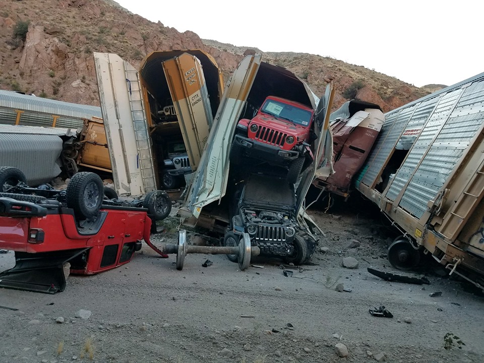Jeep Gladiators And Other Models Wrecked In Nevada Train Derailment