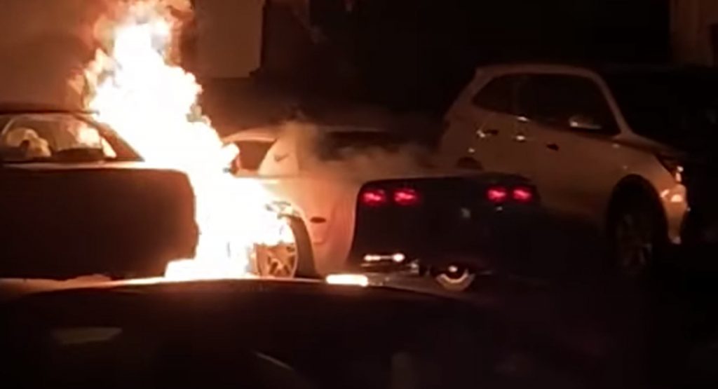 C5 Corvette Owner Revs His Engine Until It Blows Up And Erupts In Flames