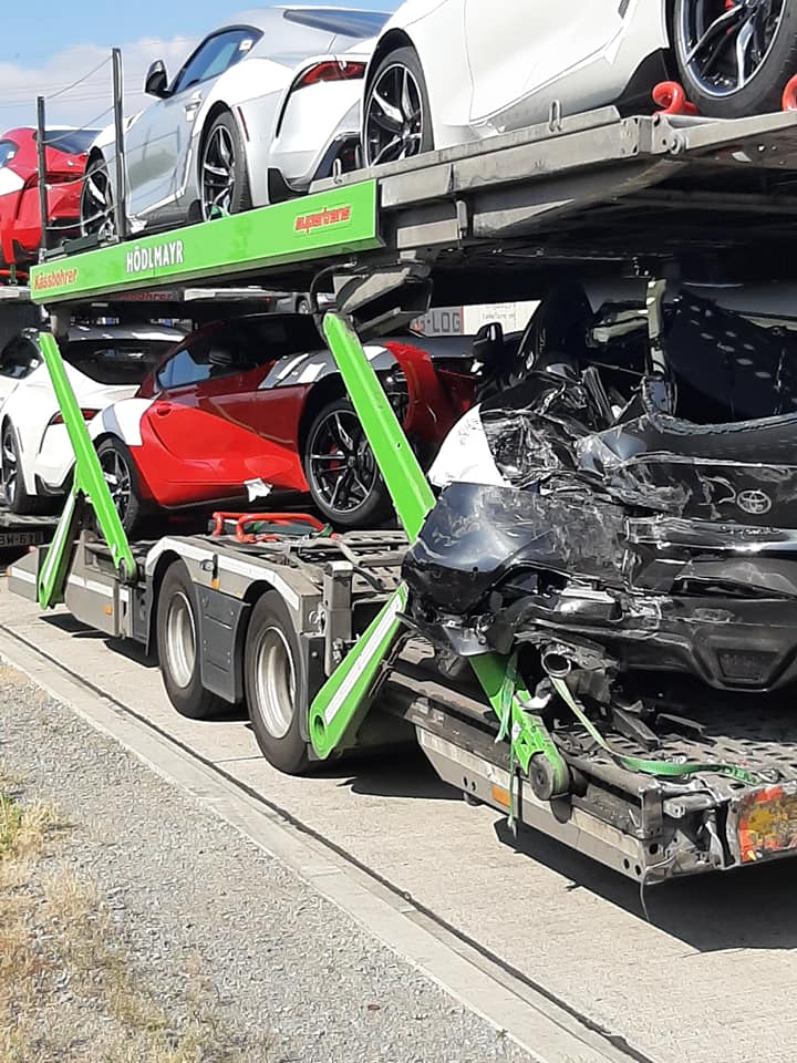 Three New Toyota Supras Wrecked In Hungary Truck Crash