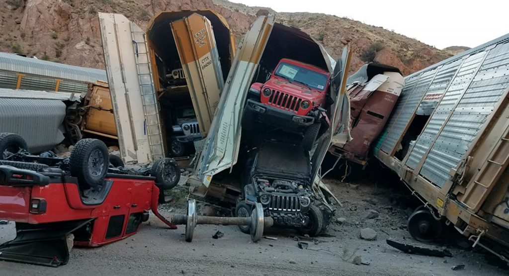 Jeep Gladiators And Other Models Wrecked In Nevada Train Derailment