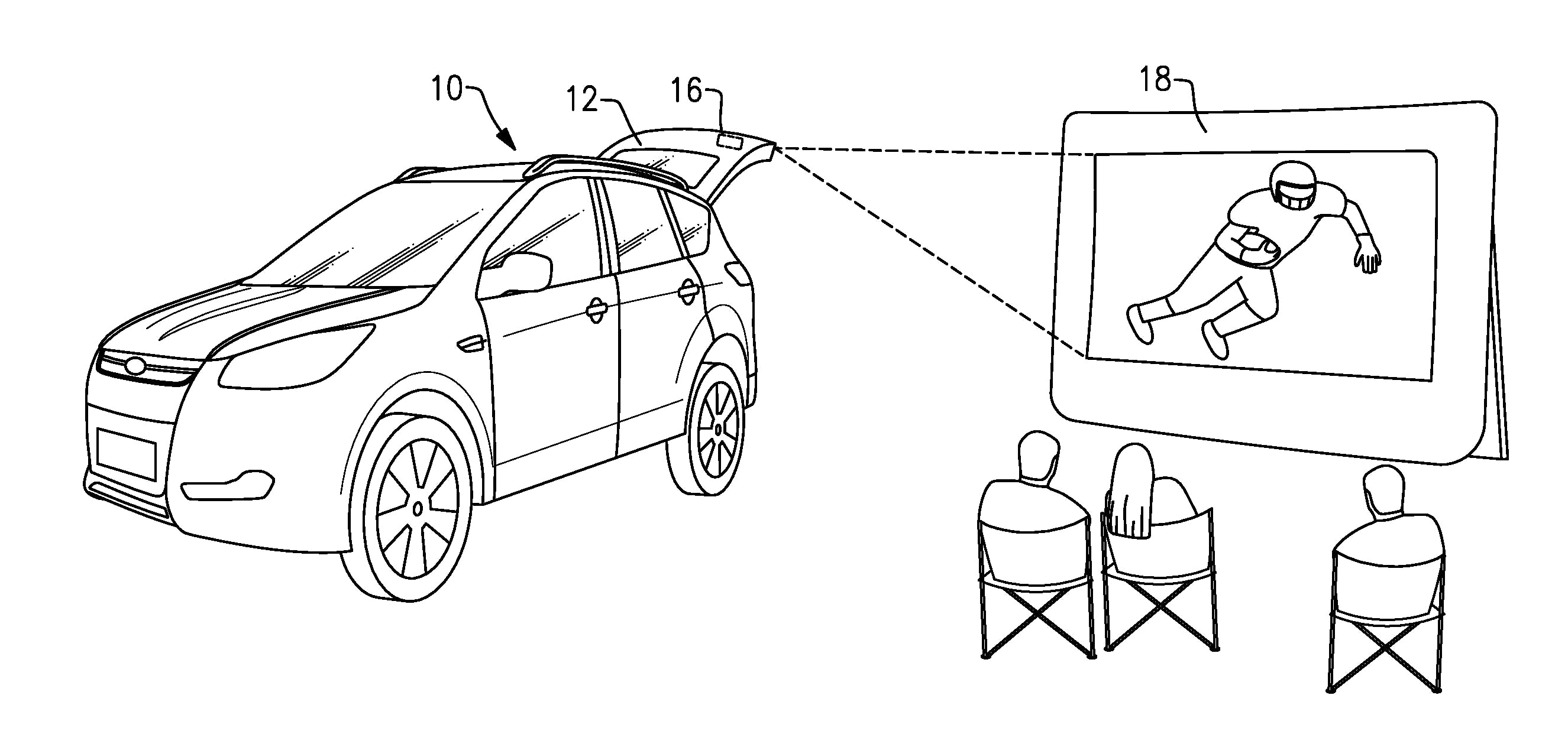 Ford Patents Bizarre Tech Featuring A Movie Projector In SUV Tailgate