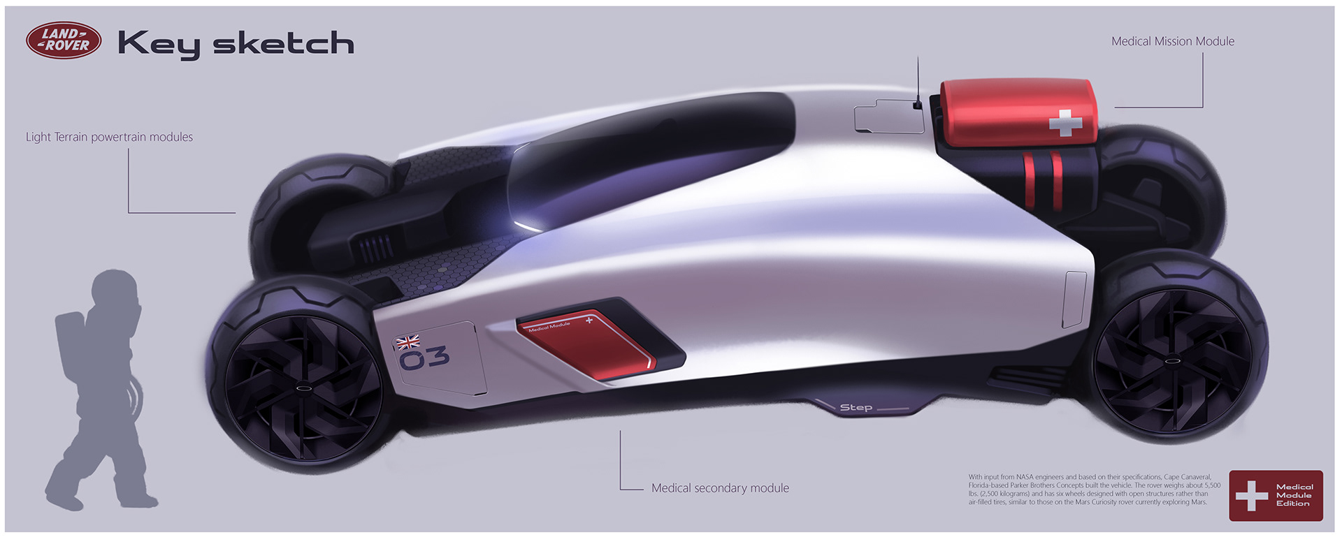 If Land Rover Built A Vehicle To Explore Mars, It Could Look Like This