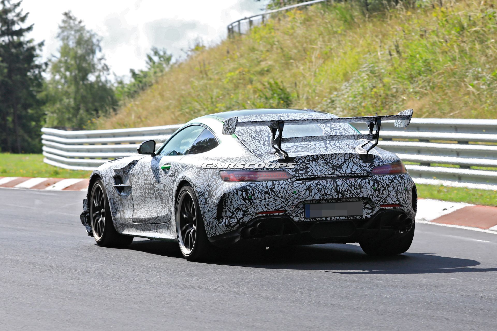 New Mercedes-AMG GT R Black Series Spied With Even Larger Rear Wing