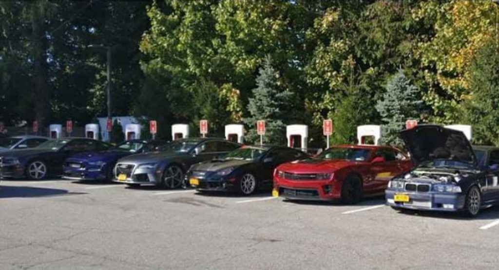 Cars And Coffee Members Block Tesla Superchargers In New York, Claim It Was Not Intentional
