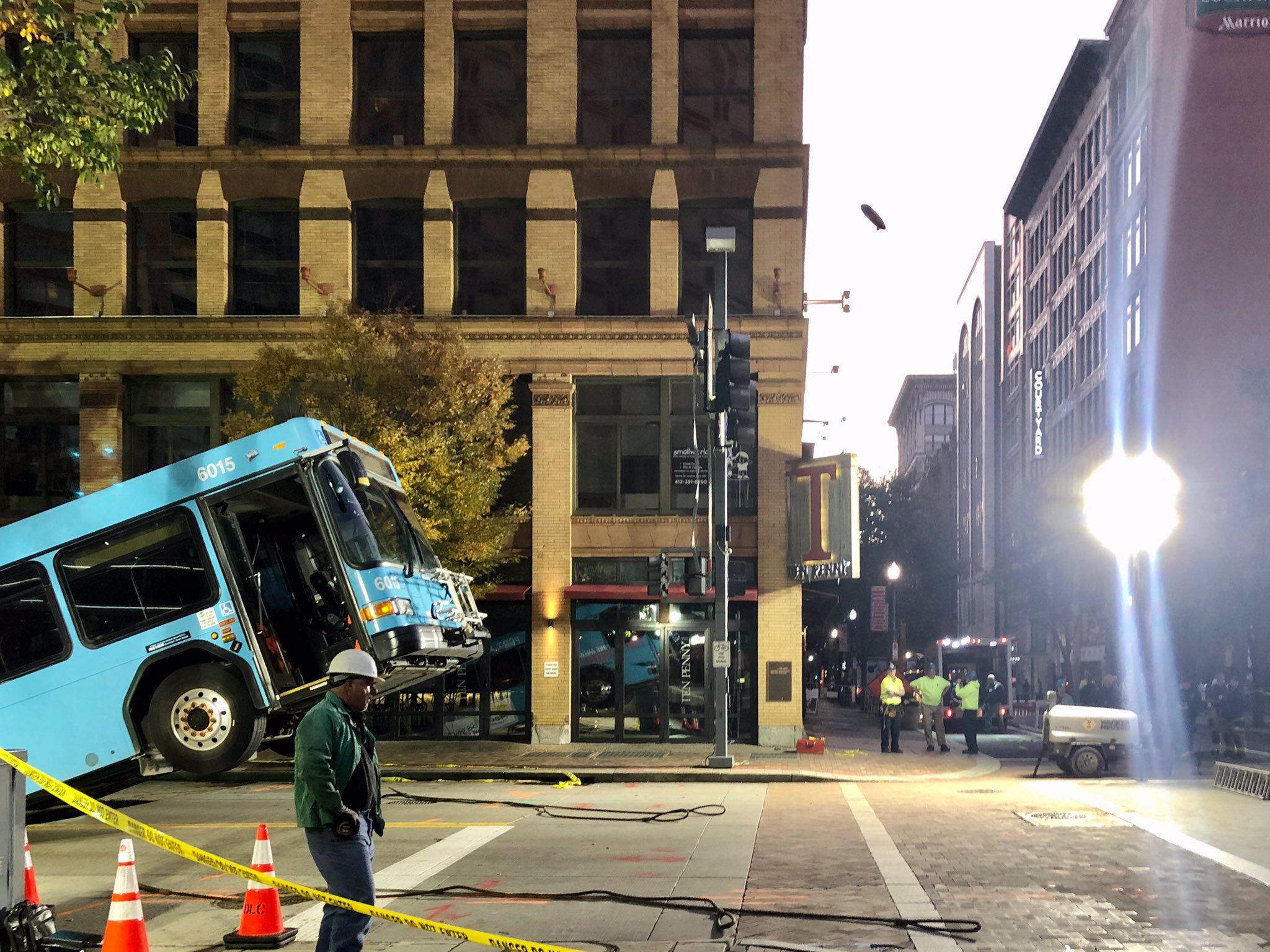 A Giant Sinkhole Swallowed A Bus In Pittsburgh, Munched On A Kia Too