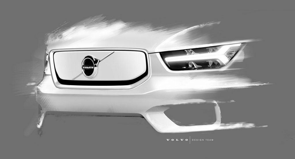  Volvo’s Electric XC40 SUV Teased In Official Sketches