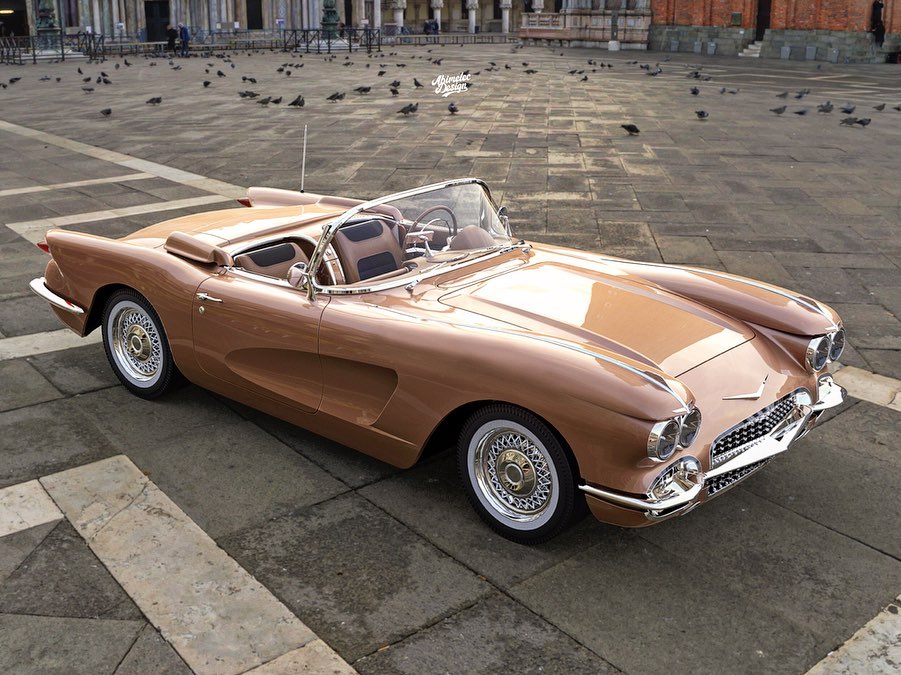 What If Cadillac Made A 1959 Roadster DeVille Based On A C1 Corvette?