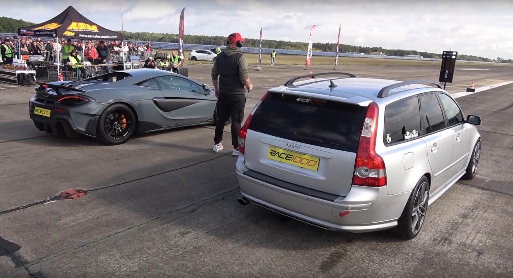  Surely A Volvo V50 Can’t Beat A McLaren 600LT – Or Can It?