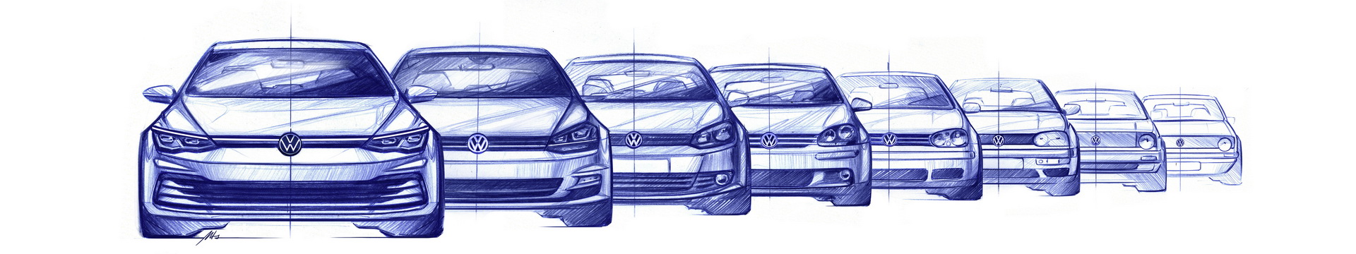 2020 VW Golf MK8 Official Sketches Optimistically Tease What We’ve Already Seen
